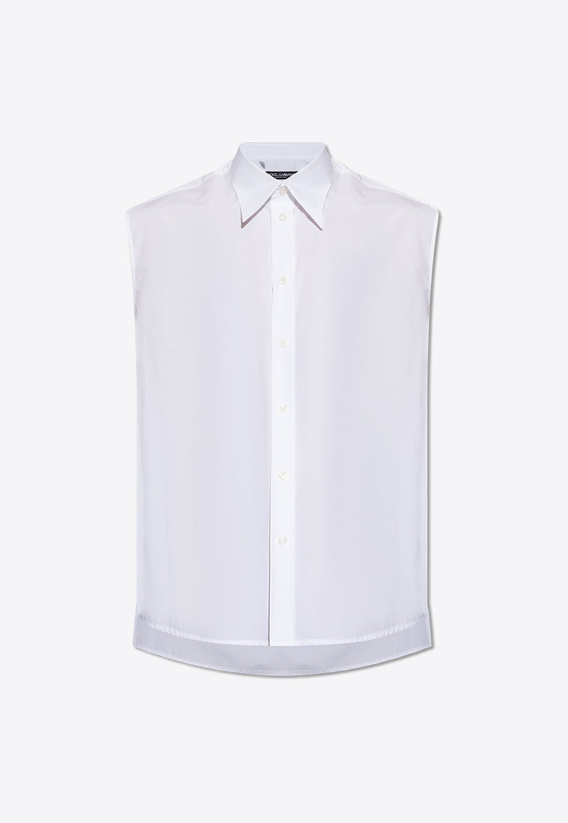 Dolce & Gabbana Sleeveless Buttoned Shirt White G5LV1T FU5T9-W0800