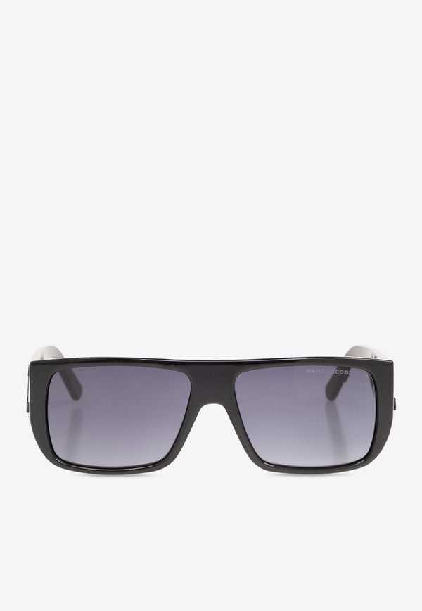 Marc Jacobs The Bold Logo Rectangular Sunglasses Gray MARC LOGO 096 S 0-80S BLACK WHITE