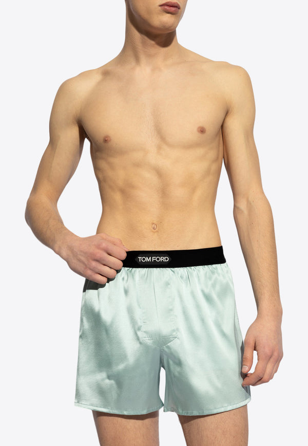 Tom Ford Logo-Patch Silk Boxers T4LE41010 0-338