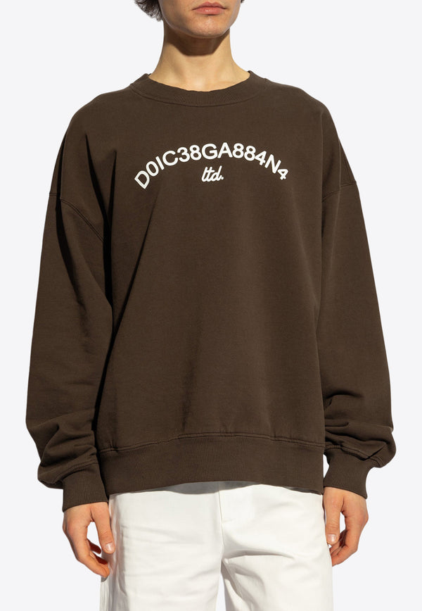 Dolce & Gabbana Logo Print Crewneck Sweatshirt Brown G9AQVT HU7PP-M3977