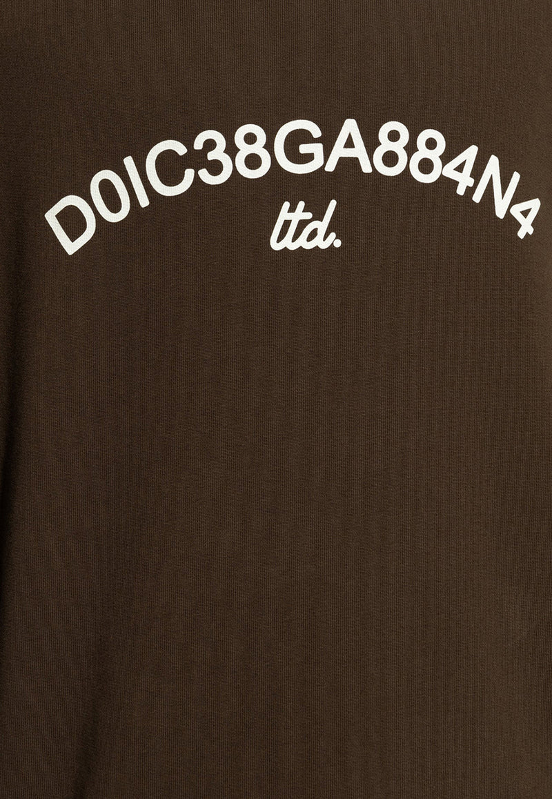 Dolce & Gabbana Logo Print Crewneck Sweatshirt Brown G9AQVT HU7PP-M3977