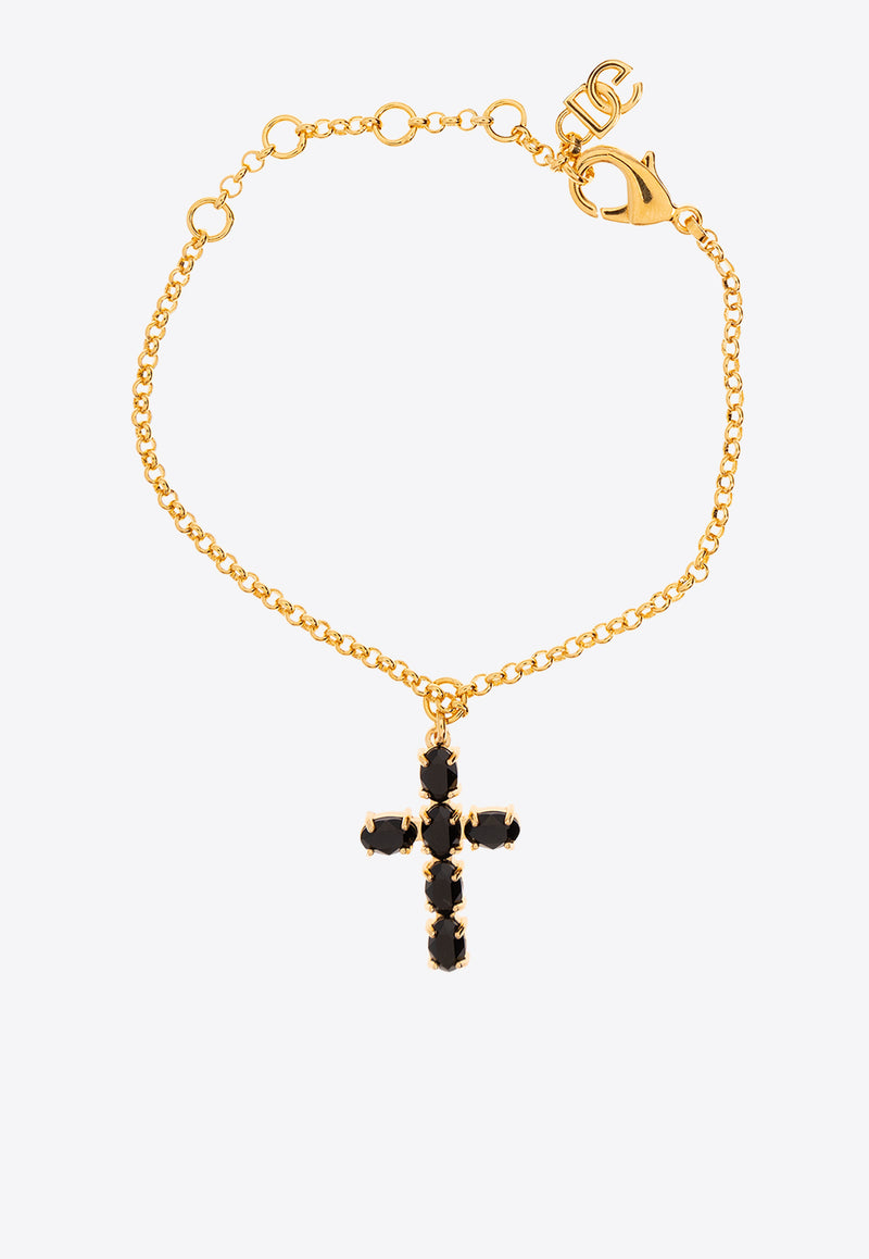 Dolce & Gabbana Cross Charm Chain Link Bracelet Gold WBQ4S3 W1111-ZOO00