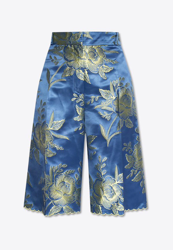 Etro Floral Jacquard Belted Shorts Blue WREA0008 99TJD44-S8460
