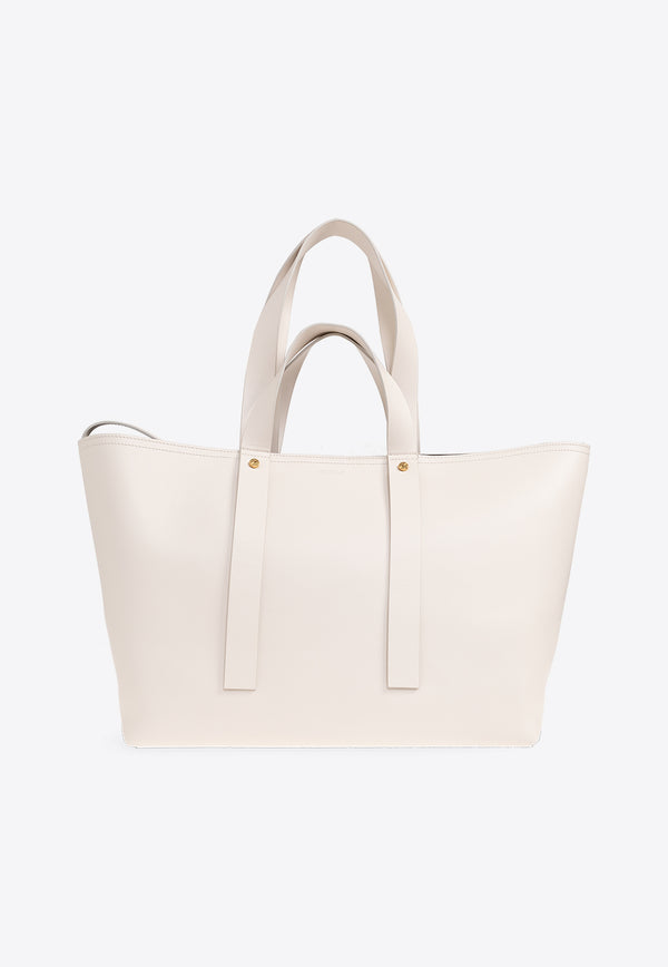 Off-White Medium Day Off Tote Bag in Calf Leather Cream OWNA225S24 LEA001-0400