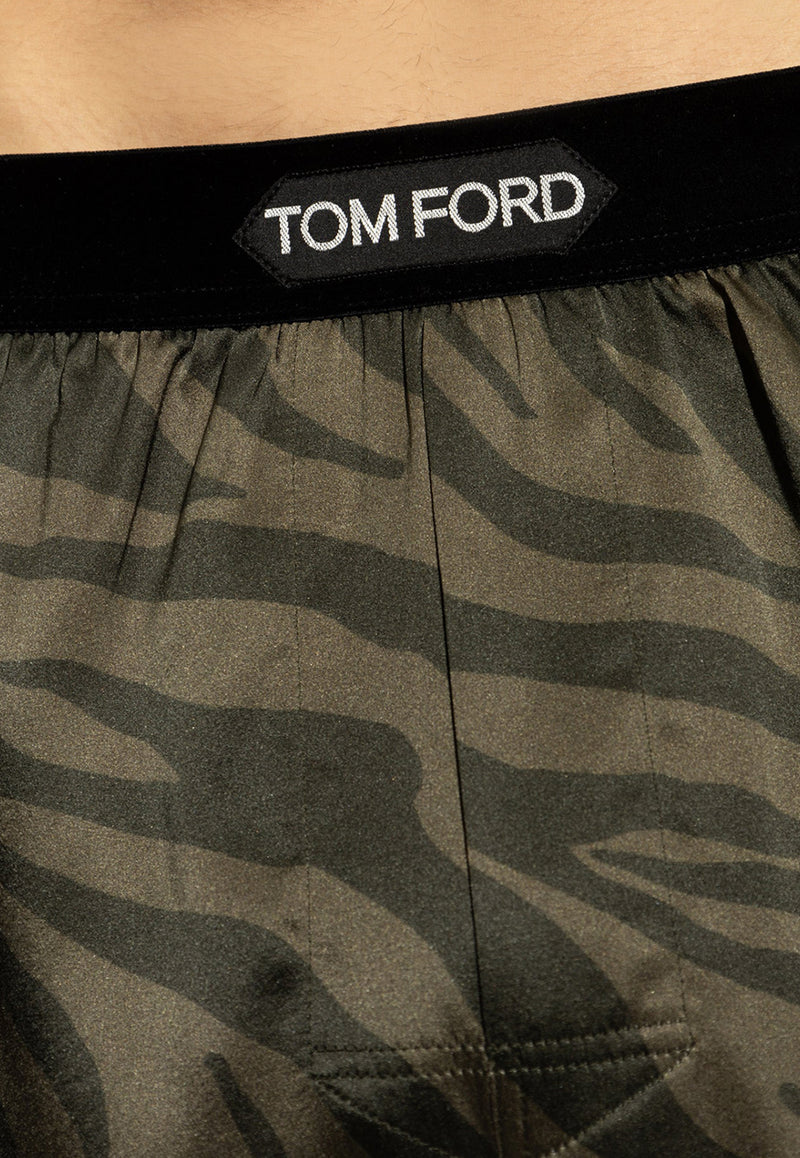Tom Ford Zebra Print Boxer Briefs Green T4LE41690 0-308