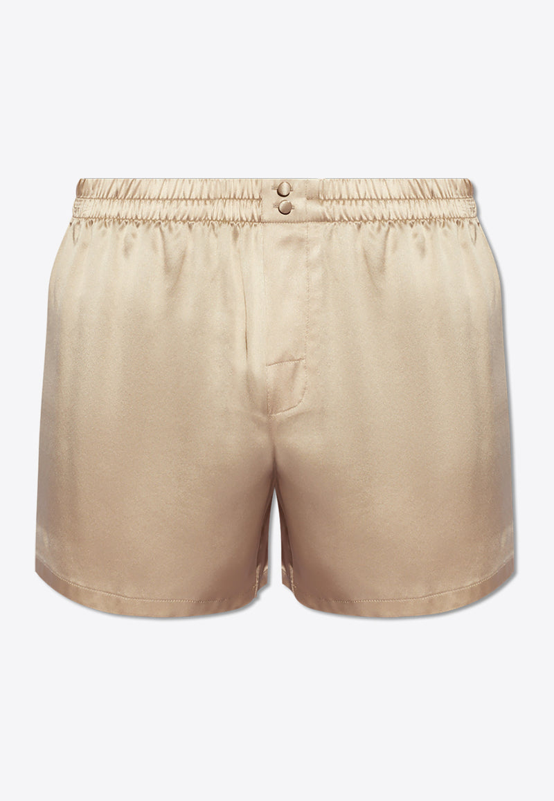 Dolce & Gabbana Silk Elasticated Shorts Beige M3A27T FU1AU-M0241