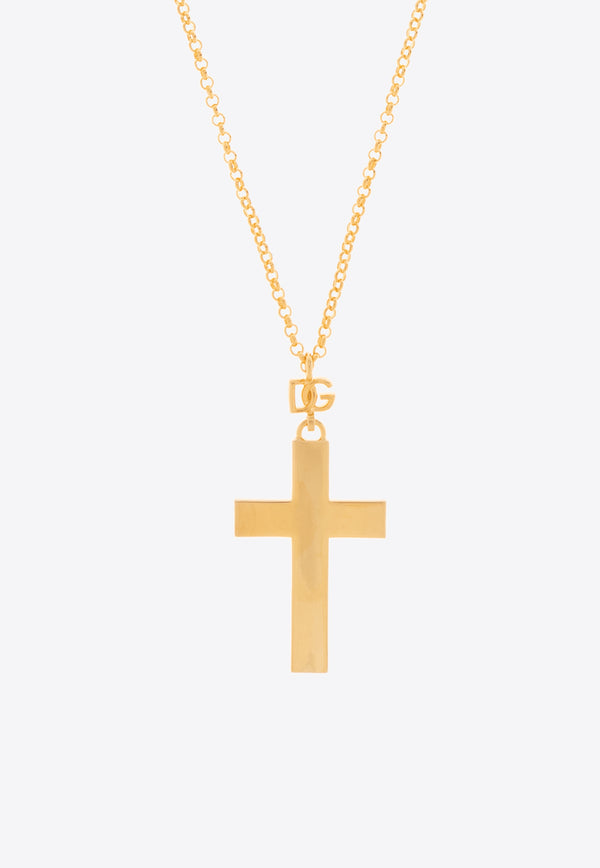 Dolce & Gabbana Cross Pendant Chain Necklace Gold WNQ4C1 W1111-ZOO00