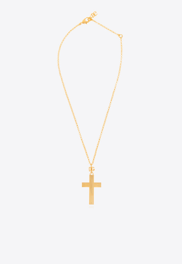Dolce & Gabbana Cross Pendant Chain Necklace Gold WNQ4C1 W1111-ZOO00