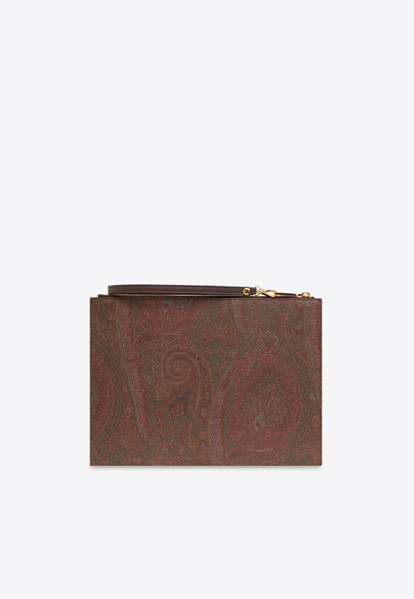 Etro Paisley Jacquard Pouch Bag Bordeaux MP2C0006 AA012-M0019