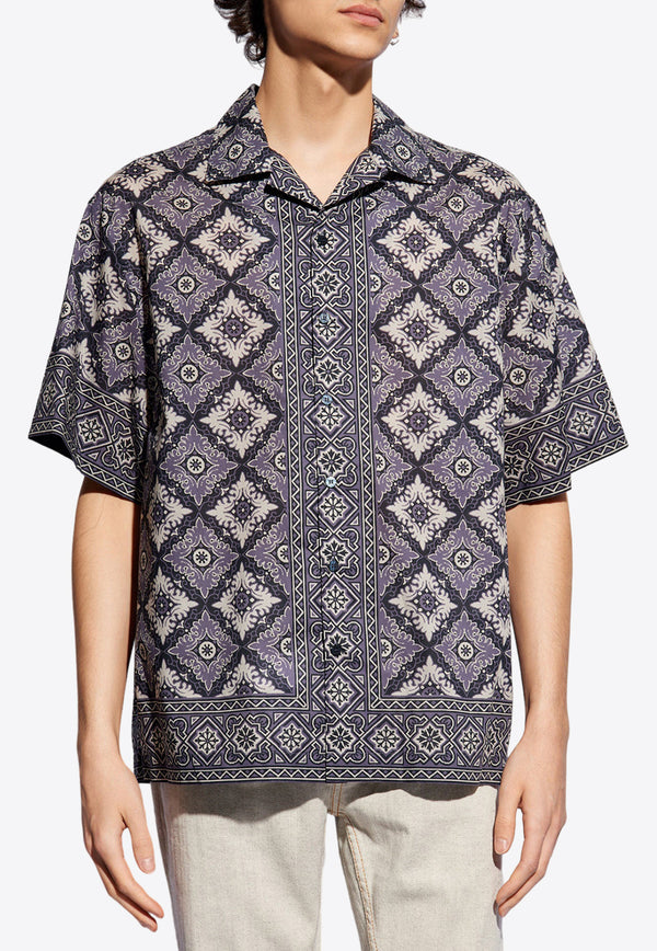 Etro Printed Short-Sleeved Shirt Gray MRIC0013 99SP554-X0883