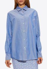 Etro Pegaso Embroidered Long-Sleeved Shirt Blue WRIA0013 99TU5H6-B0037