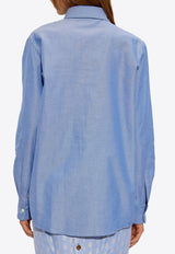 Etro Pegaso Embroidered Long-Sleeved Shirt Blue WRIA0013 99TU5H6-B0037