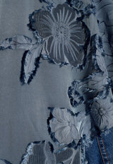 Etro Floral Jacquard Asymmetric Strapless Top Blue WRJA0036 99TF401-B0068