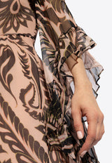 Etro Angkor Print Silk Maxi Dress Beige WRHA0146 99SA1C5-X0870
