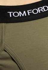 Tom Ford Logo Waistband Briefs Green T4LC11040 0-309