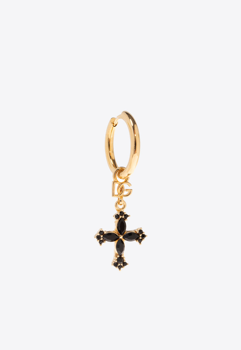 Dolce & Gabbana Cross Pendant Hoop Earrings Gold WEQ4S1 W1111-ZOO00