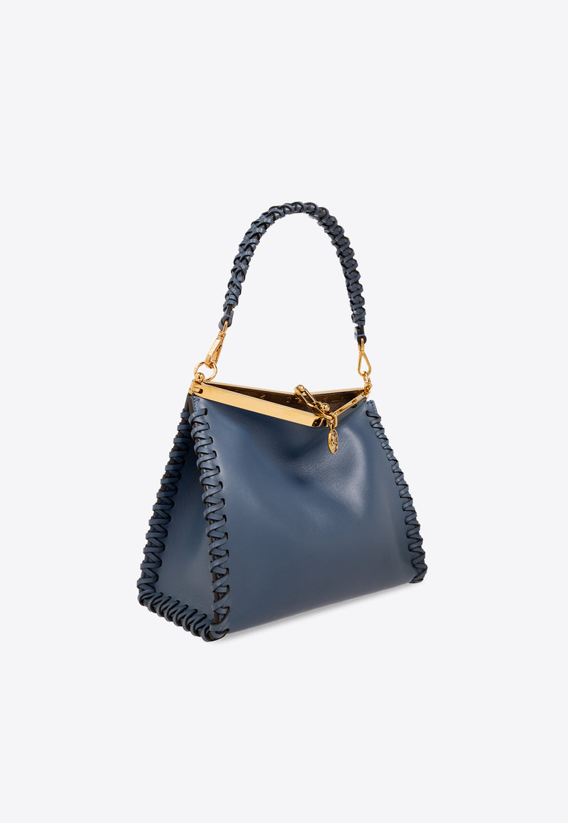 Etro Medium Vela Leather Shoulder Bag Blue WP1B0002 AR229-B0537