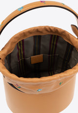 Etro Medium Saturno Leather Bucket Bag Brown WP1E0003 AR214-Y0412