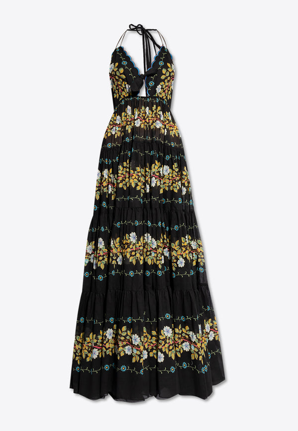 Etro Floral Print Halterneck Maxi Dress Black WRHA0044 99SP538-X0810