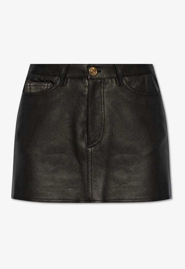 Etro Nappa Leather Mini Skirt Black WROE0002 AP009-N0000