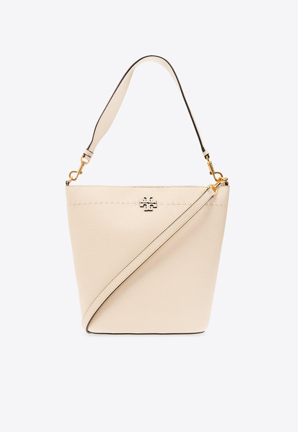 Tory Burch McGraw Bucket Bag in Pebbled Leather Cream 143544 0-724