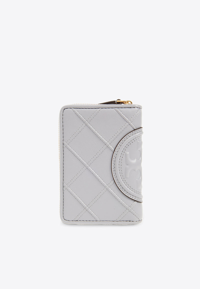Tory Burch Fleming Zipped Leather Wallet Gray 143494 0-029