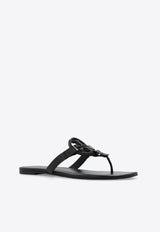 Tory Burch Miller Crystal Logo Thong Sandals Black 145945 0-003