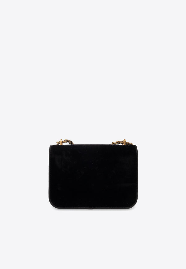 Tory Burch Small Eleanor Velvet Shoulder Bag Black 147880 0-001