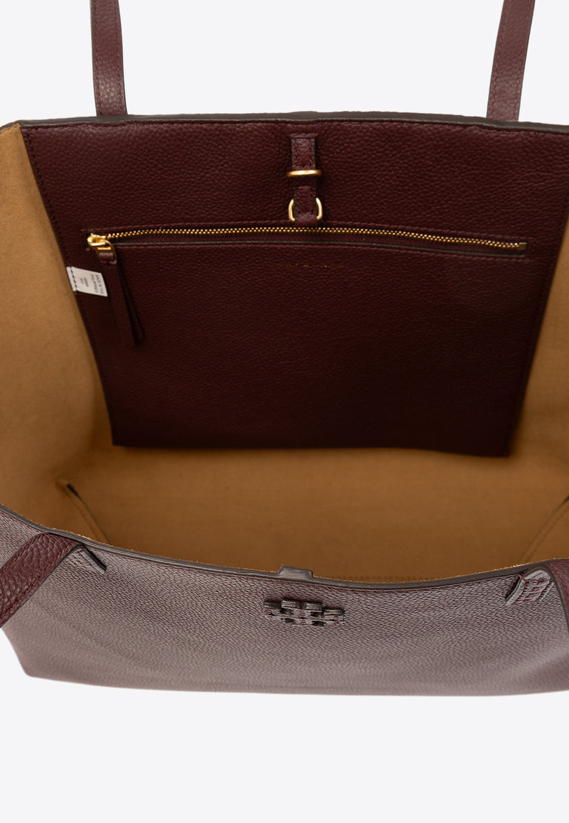 Tory Burch McGraw Leather Tote Bag Burgundy 152221 0-500