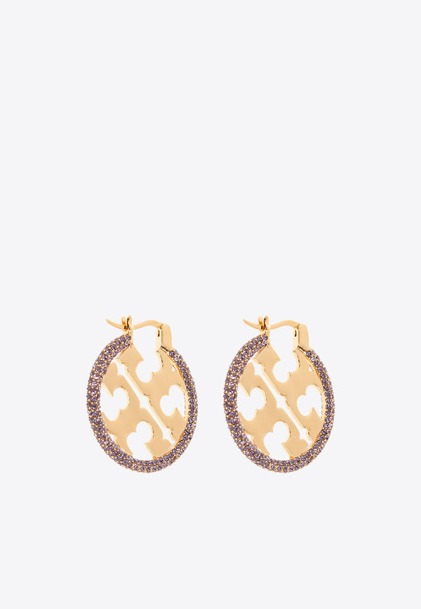 Tory Burch Miller Crystal-Embellished Hoop Earrings Gold 148178 0-700