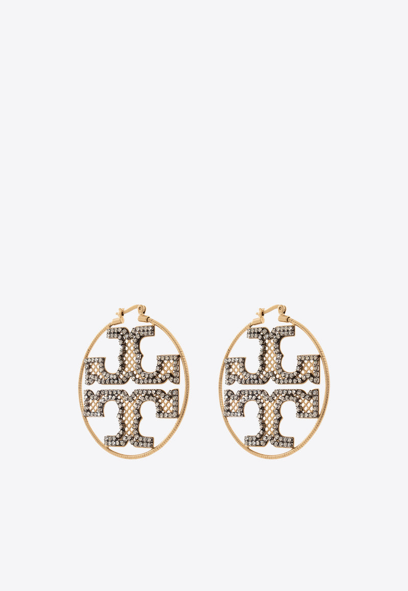 Tory Burch Crystal-Embellished Hoop Earrings Gold 150593 0-701