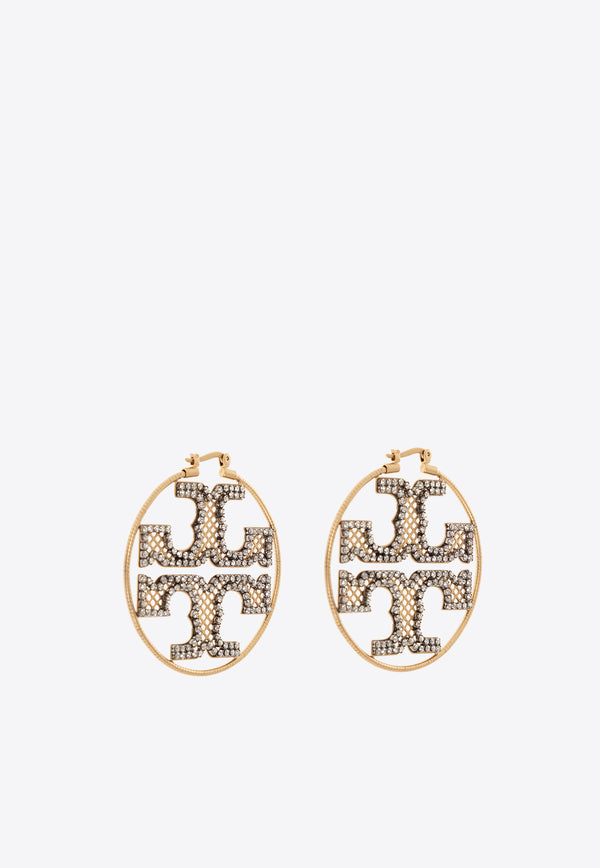 Tory Burch Crystal-Embellished Hoop Earrings Gold 150593 0-701