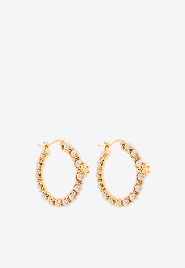 Tory Burch Kira Pearl Hoop Earrings Gold 150522 0-700