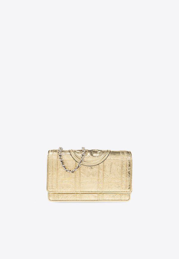 Tory Burch Fleming Soft Chain Clutch in Metallic Leather Gold 152606 0-700