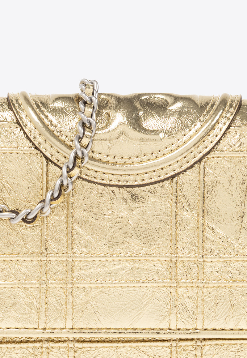 Tory Burch Fleming Soft Chain Clutch in Metallic Leather Gold 152606 0-700