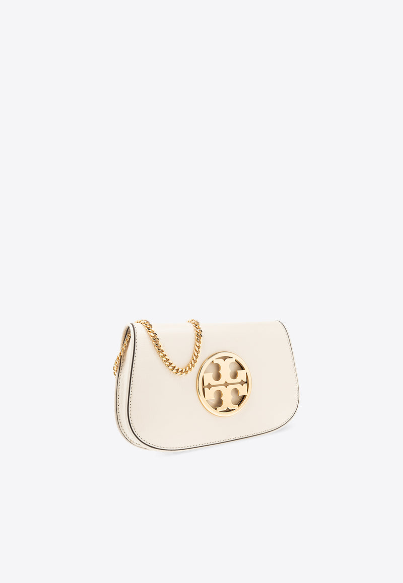 Tory Burch Reva Leather Chain Clutch Ivory 152250 0-104