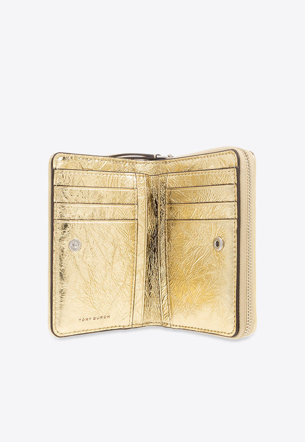 Tory Burch Fleming Soft Metallic Bi-Fold Wallet Gold 152608 0-700