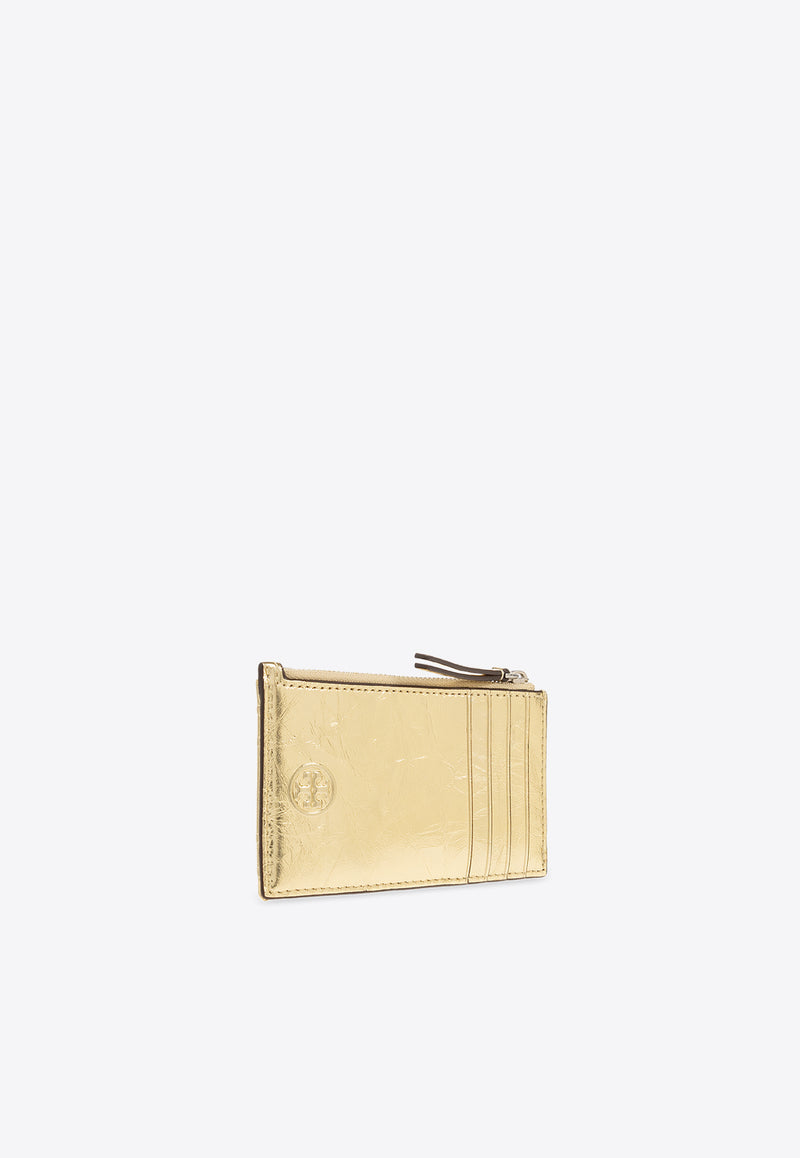 Tory Burch Fleming Soft Metallic Zip Cardholder Gold 152610 0-700
