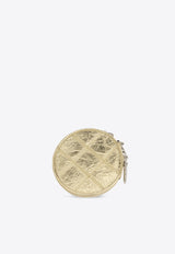 Tory Burch Fleming Soft Metallic Coin Pouch Key-ring Gold 153106 0-700