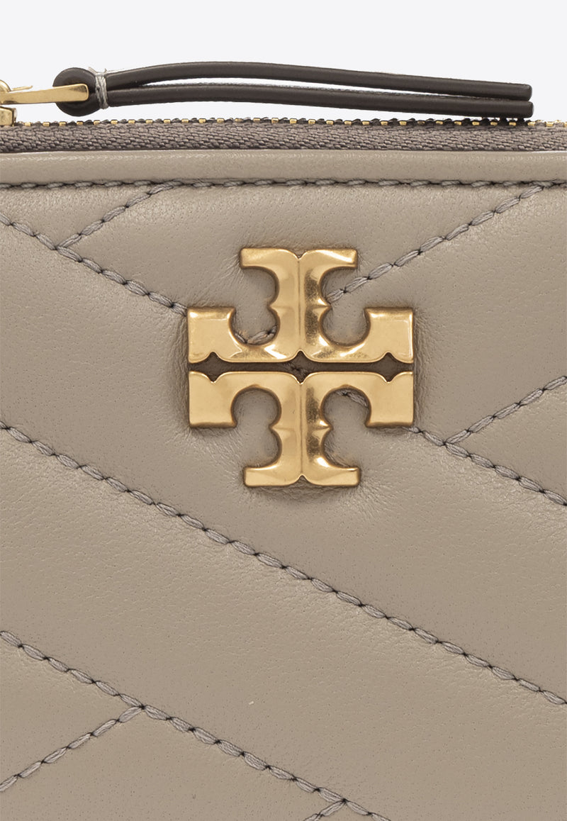 Tory Burch Kira Quilted Leather Zip Cardholder Gray 153121 0-082
