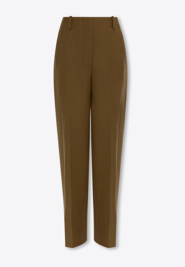 Tory Burch Wide-Leg Tailored Wool Pants Brown 156191 0-303