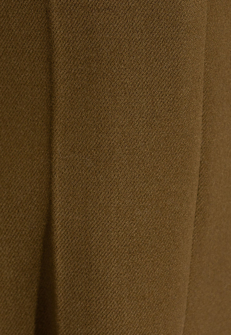Tory Burch Wide-Leg Tailored Wool Pants Brown 156191 0-303