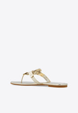 Tory Burch Miller Crystal Embellished Thong Sandals Gold 153708 0-723