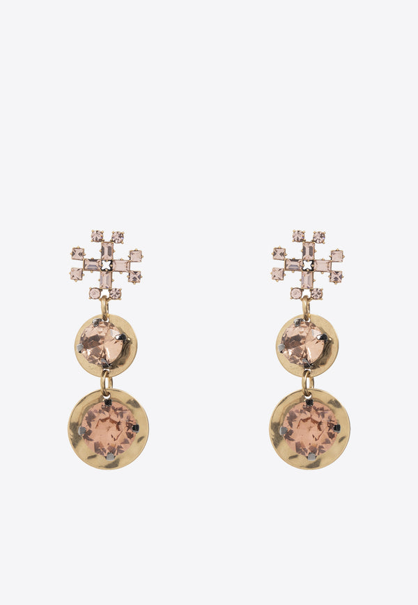 Tory Burch Crystal Embellished Drop Earrings Gold 155504 0-650