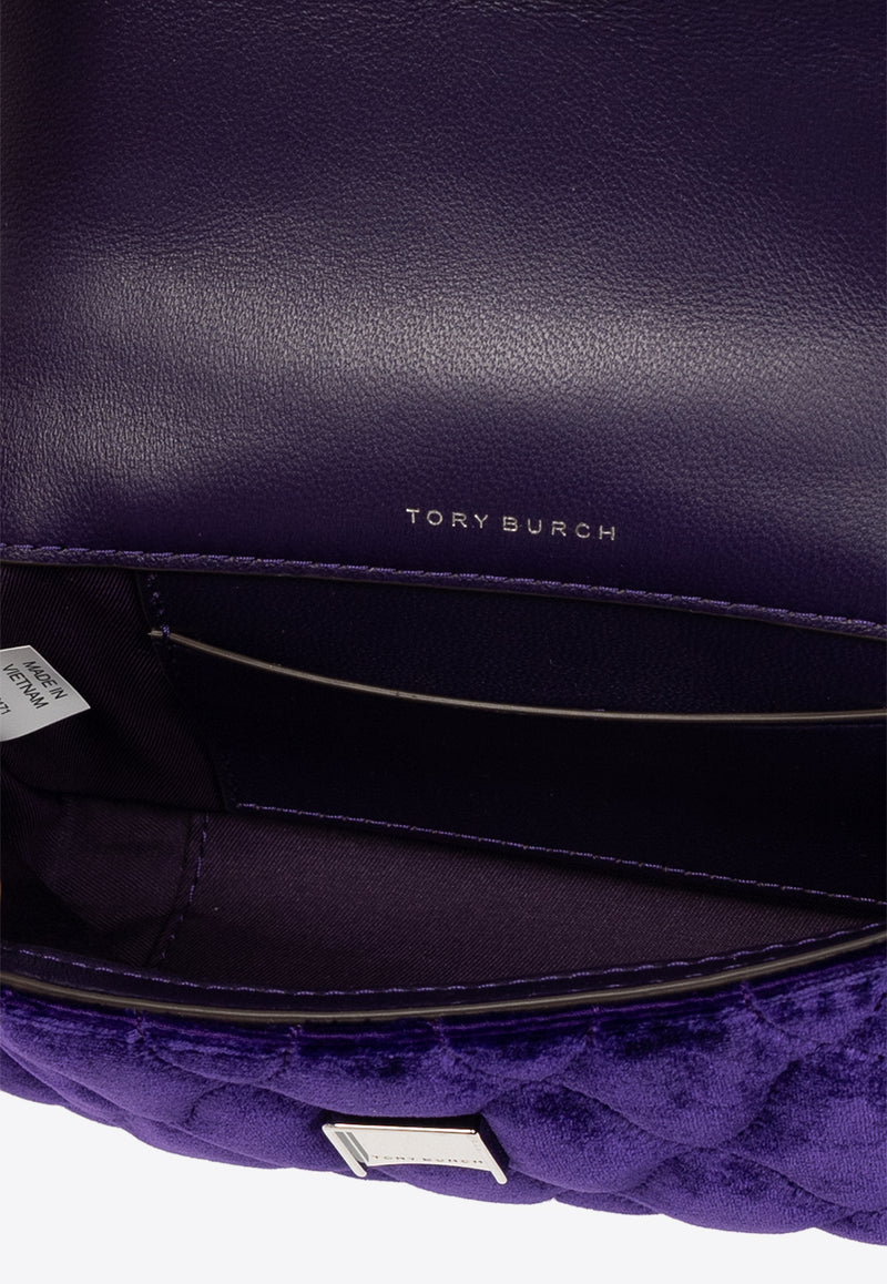Tory Burch Mini Kira Velvet Shoulder Bag Purple 154254 0-500