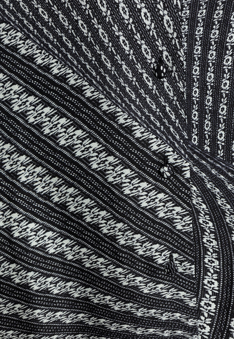 Tory Burch Printed Silk Midi Shirt Dress Black 156832 0-006