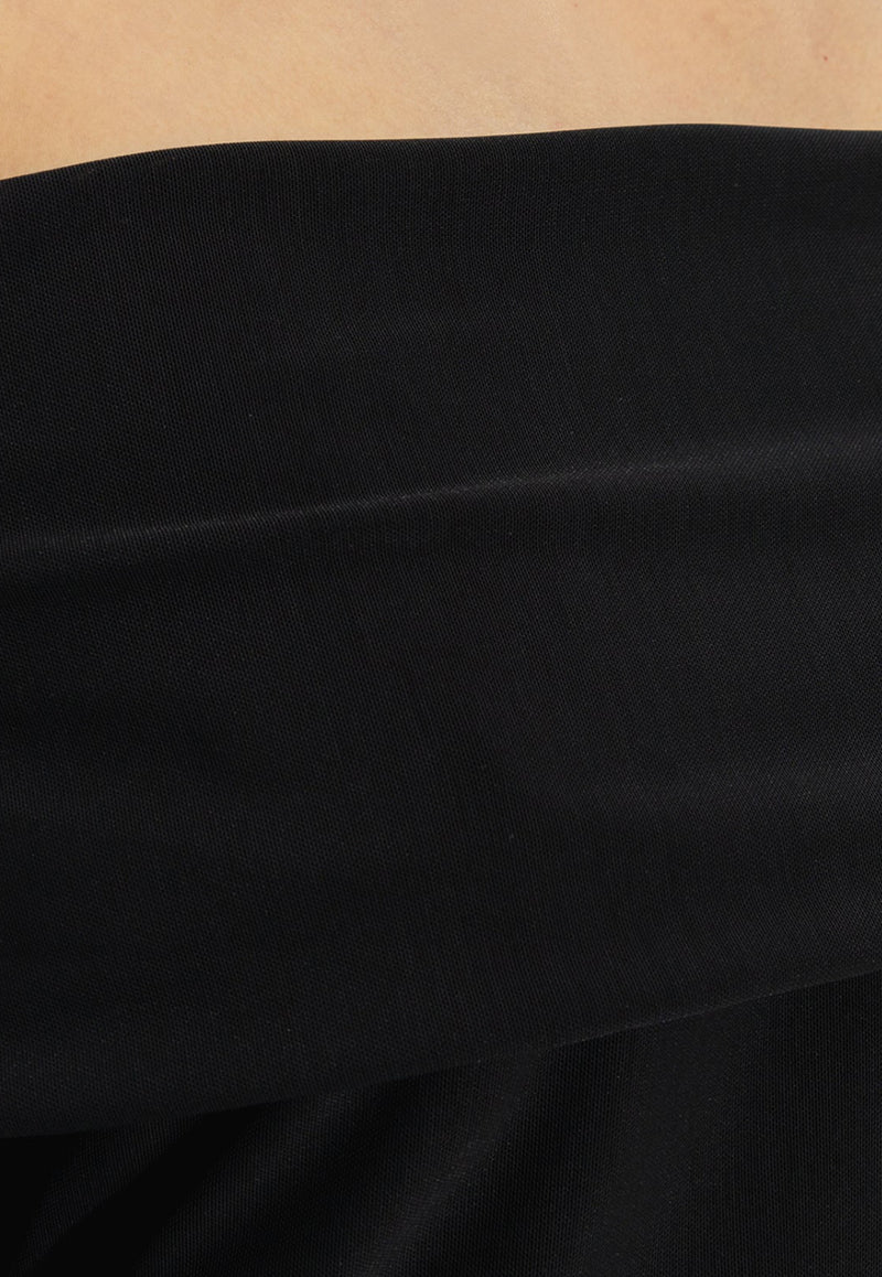 Tory Burch Off-Shoulder Draped Midi Dress Black 156994 0-001