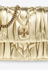 Tory Burch Mini Kira Metallic Leather Shoulder Bag Gold 156840 0-700