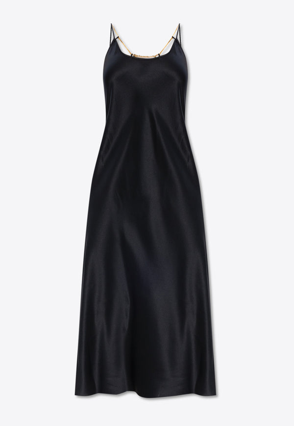 Alexander Wang Chain Strap Silk Dress Black 1WC1246629 0-001