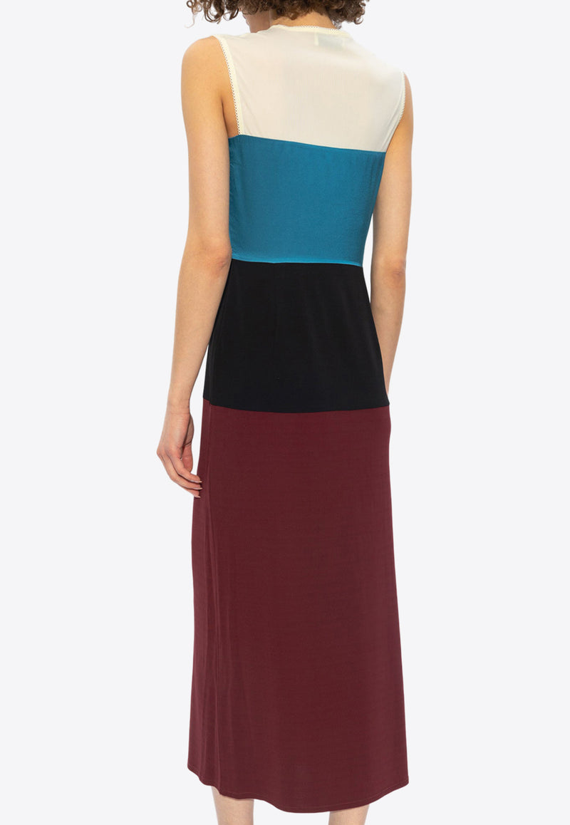 Tory Burch Colorblocked Sleeveless Midi Dress Multicolor 157477 0-001
